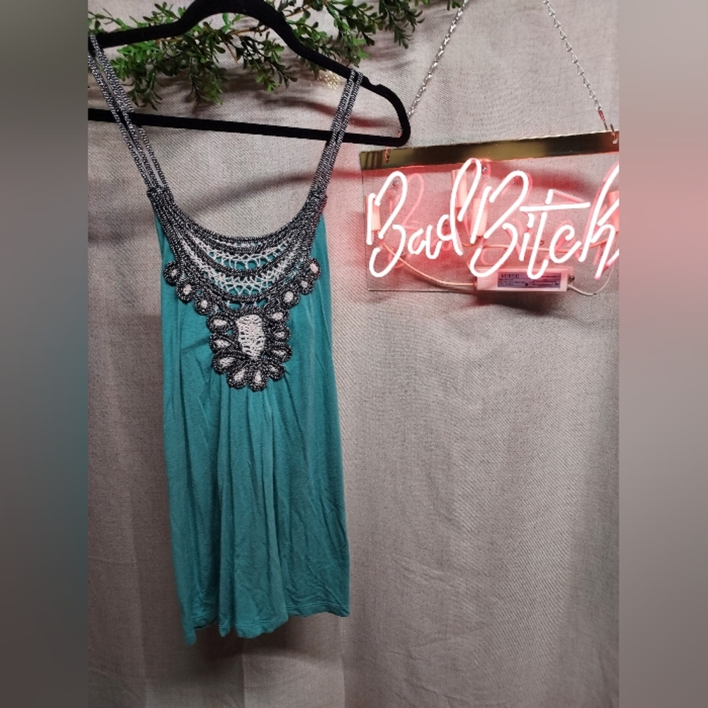 Kenar cross-back teal/aqua tank top